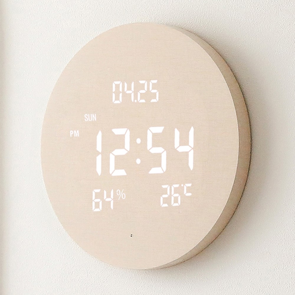 무아스 우드문 무선 LED 온습도 벽시계 L: 실용성과 미감을 동시에 무선led벽시계