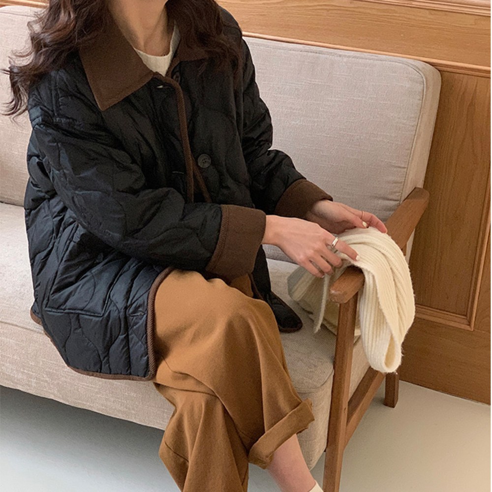 ANYOU 여성용 겨울패딩 퀼팅 패딩 빈티지 경량패딩 점퍼