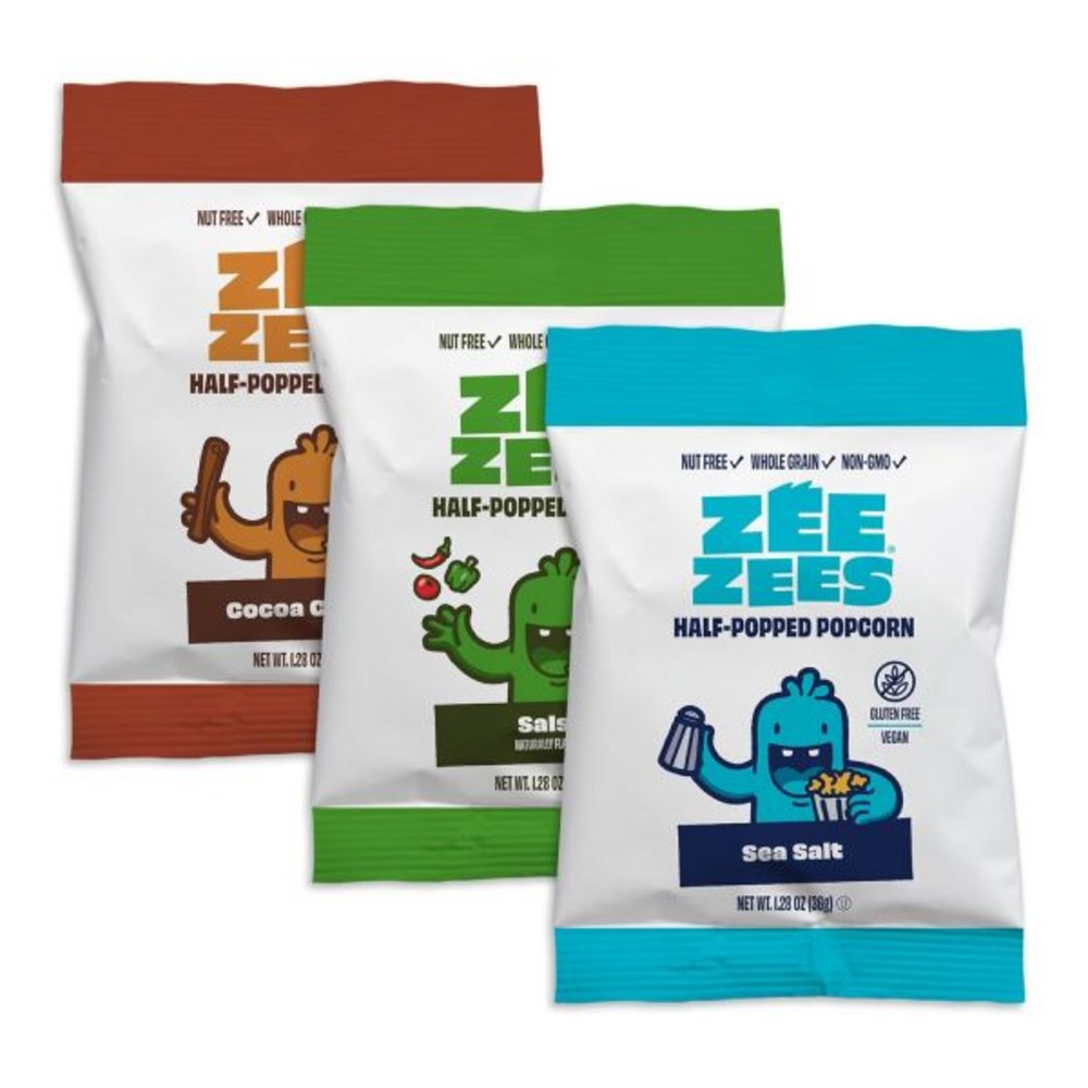 Zee Zees 다양한 반팝콘 바다 소금 살사 코코아 추로 1.28oz 18개 견과류 없음 글루텐 비건 코셔 통곡물 개학, Variety