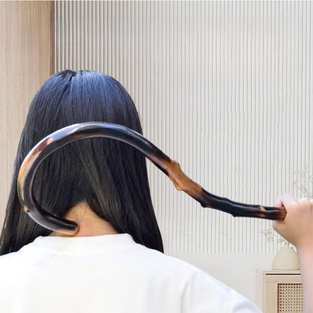 오십견을 쫓아버리는 마법의 지압봉! 원목 갈고리 안마기 물음표