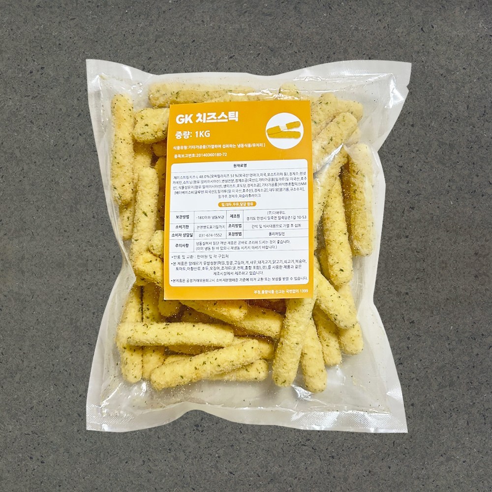 지케이푸드 GK 치즈스틱 1kg (드라이) 모짜렐라 치즈스틱 - 치즈스낵 | 쿠팡