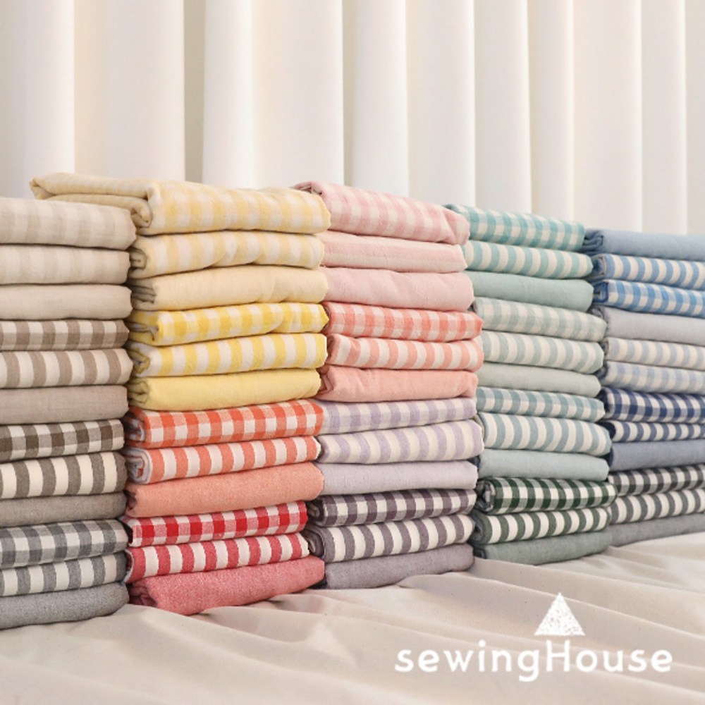 빈티지한 매력을 담은 머스트해브 면 소재 체크, 스트라이프, 무지 원단