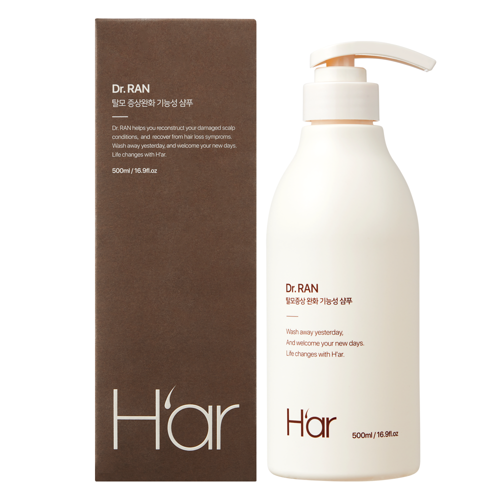 정품 하아르 닥터란 탈모증상완화도움 기능성블랙 계란 샴푸, 500ml, 1개