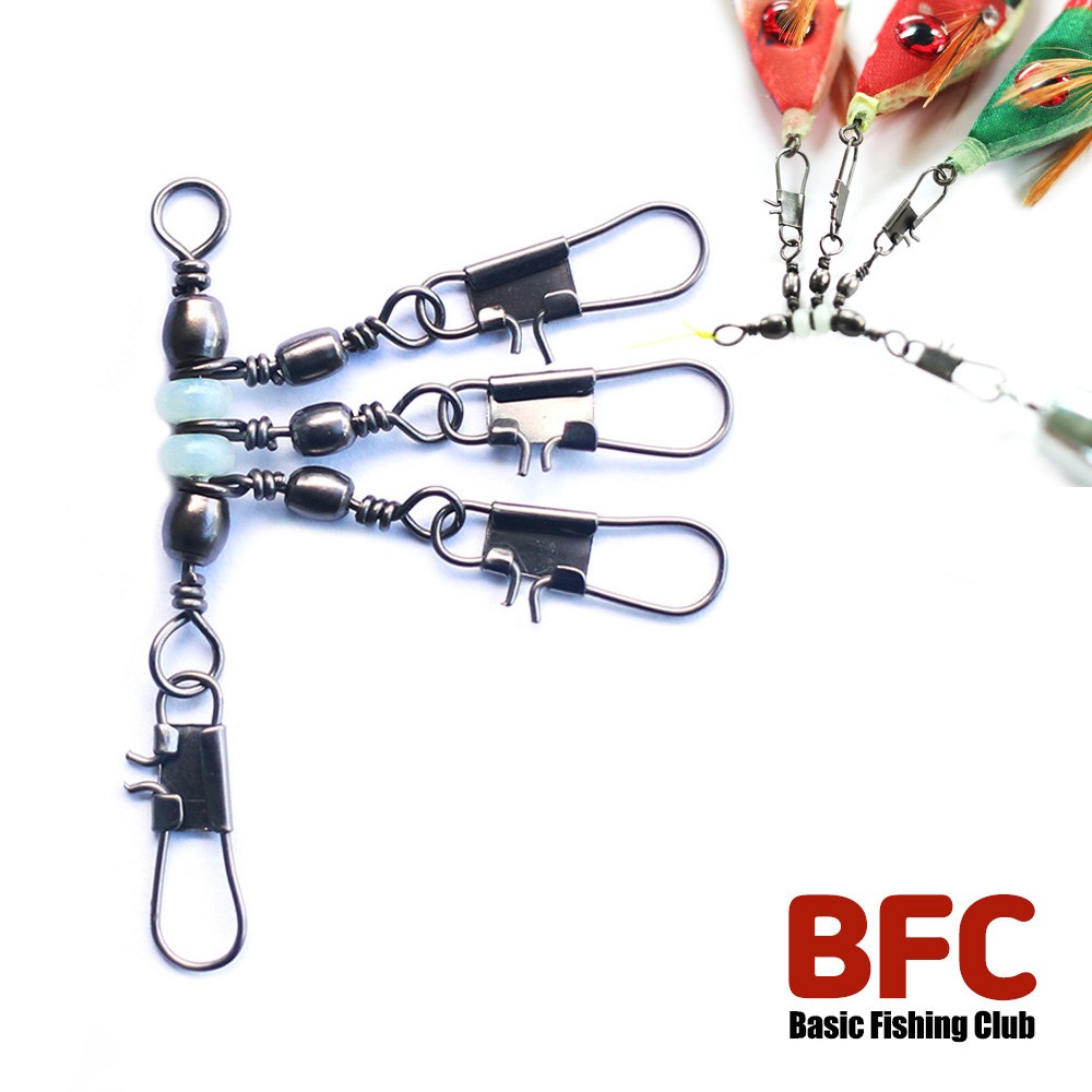 밤바다를 수놓는 빛, 비에프씨 문어 3단 도래 축광 타코 스냅 도래