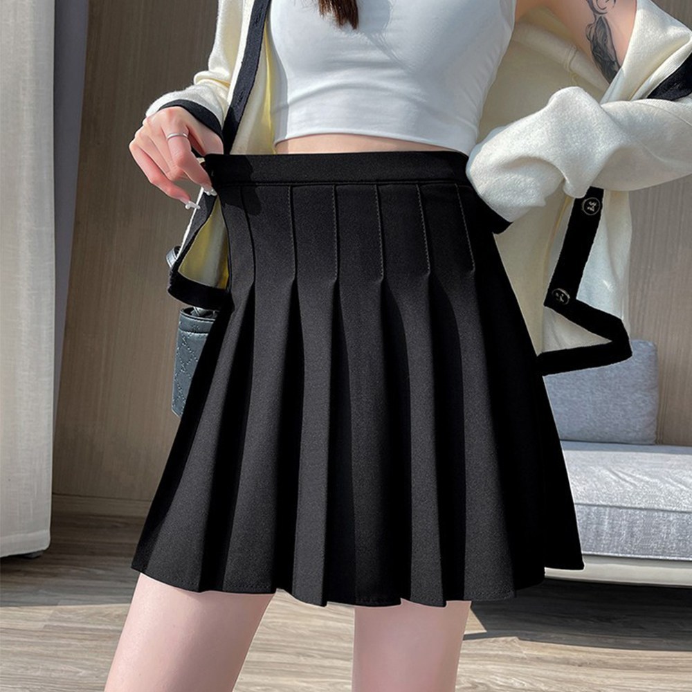 세련된 스윙을 위한 필수품: 허리밴딩 주름 A라인 플리츠 골프 스커트