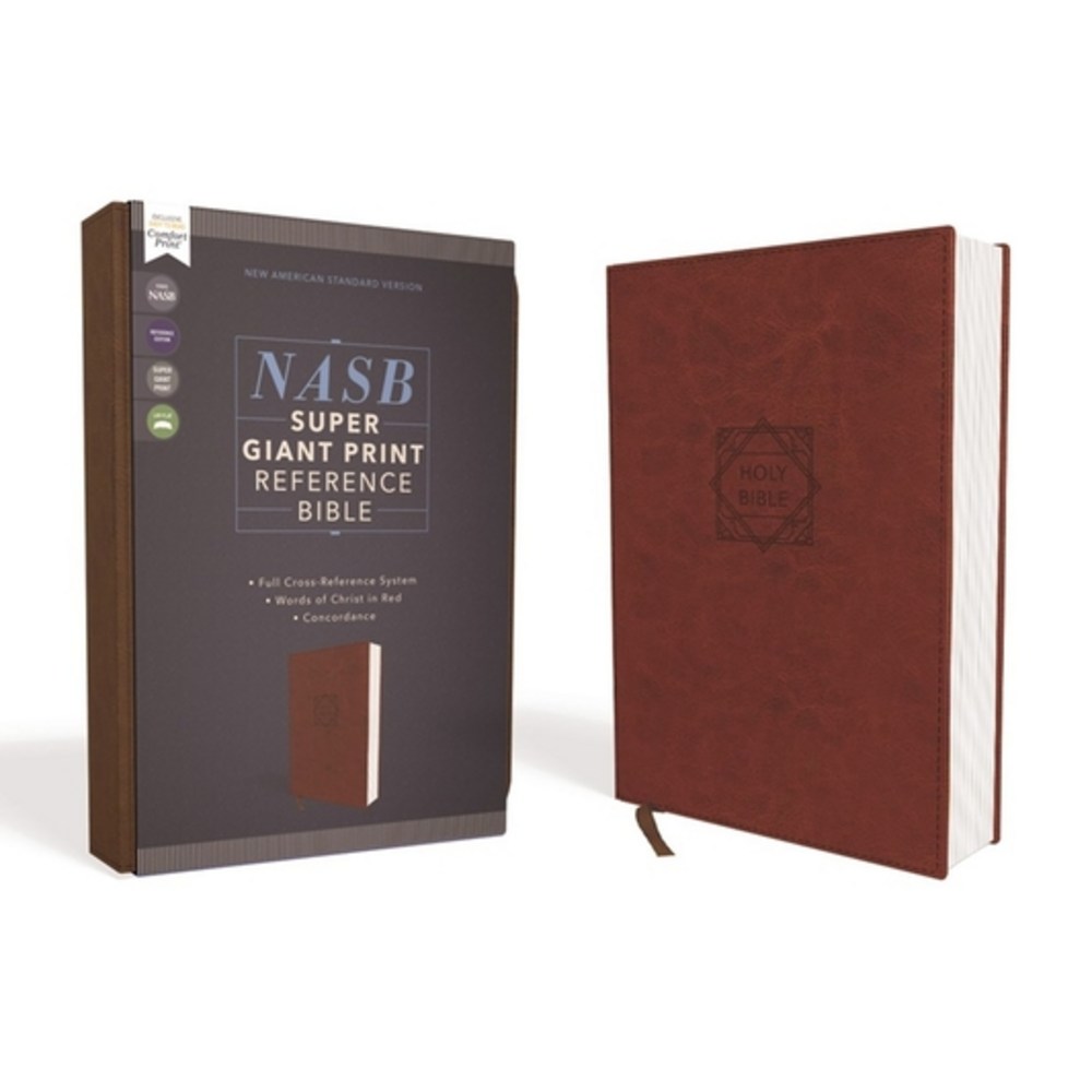 추천상품 Nasb Super Giant Print Reference Bible Leathersoft Brown Red Letter Edition 1995 Text Comfort