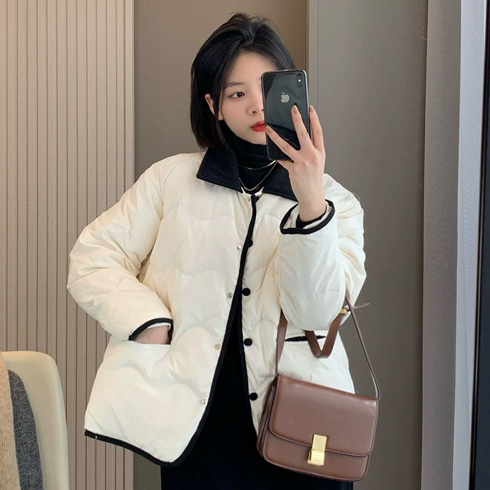 치유쿠 코듀로이 터틀넥 패딩 코트, 겨울 스타일 완성!