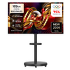 TCL 4K UHD Mini LED 프리미엄 SQD Google TV + 대형 무빙 스탠드 블랙 세트, 75C8L(TV), MSD58B(스탠드), 방문설치, 이동형 스탠드, 189cm(75인치)