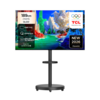TCL 4K QLED 초슬림 TV + 대형 무빙 스탠드 매트 블랙 세트, 189cm(75인치), 75A400(TV), MSD58B(스탠드), 이동형 스탠드, 방문설치