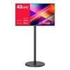 와이드뷰 4K UHD LED 구글3 스마트 TV + 삼탠바이미 이동식 거치대 블랙 세트, 109cm(43인치), WGE43UT1(TV), EKWBYME38(거치대), 이동형 스탠드, 고객직접설치