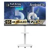 더함 4K UHD QLED 구글 5.0 이동식 TV 120Hz 스마트 TV + 삼탠바이미 이동식 TV 스탠드 울트라 세트, UA551MINILED, 고객직접설치, 이동형 스탠드, 140cm(55인치)