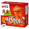 농심 생생 납작 떡볶이면, 258g, 3개