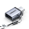 유그린 USB3.1 C타입 to USB3.0 고속 OTG 스트랩 젠더, 25.7mm, 그레이, 10개