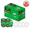 쓰리엠 스카치 매직테이프 디스펜서 2개 + 리필 4롤 12mm x 20m, 반투명, 1세트