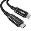 케이블타임 USB4 Gen3 썬더볼트4 지원 40Gbps 8K C타입-C타입 케이블 CU40, 0.5m, 1개, 블랙