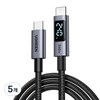UGREEN 유그린 PD 240W C타입-C타입 LED 디스플레이 고속 충전 데이터 케이블 PD3.1 패브릭 초고속 충전 데이터 케이블 맥북 아이폰 삼성 샤오미 호환 PPS지원, 5개, 블랙, 3m