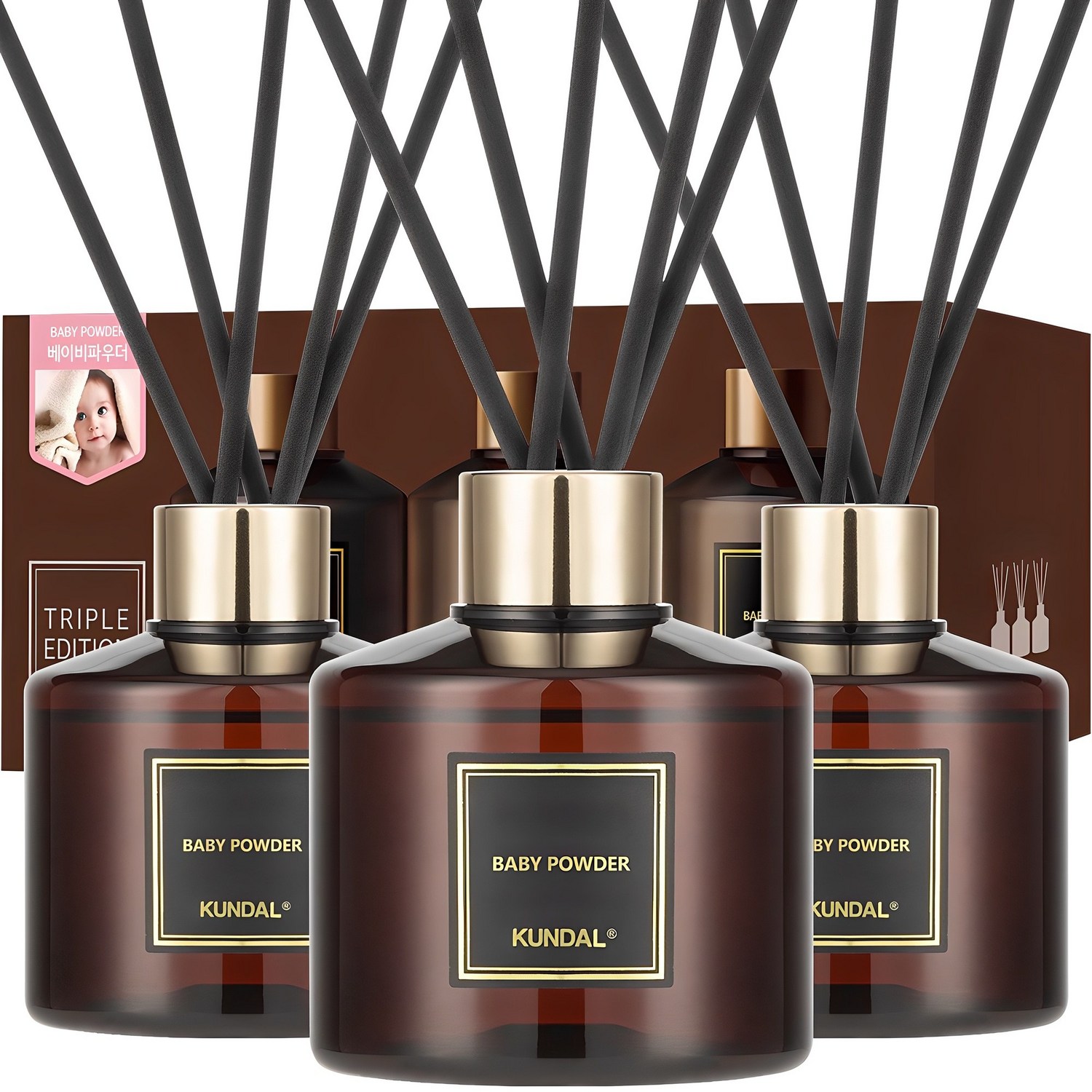 쿤달 퍼퓸 디퓨저 2개 + 섬유스틱 10개, 트로피컬망고, 200ml, 1세트