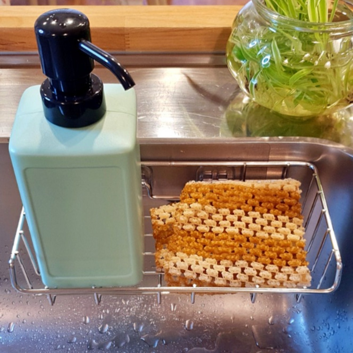 주방을 빛내는 마법, 스텐톡 무타공 접착 수세미 받침대로 깔끔하고 쾌적한 주방을 완성하세요!