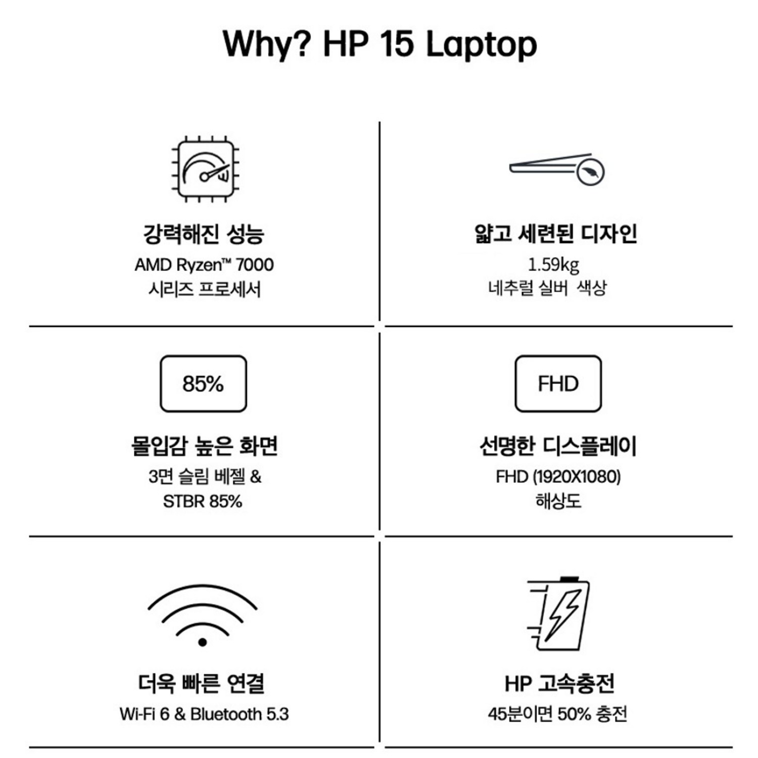 강력한 성능, 선명한 디스플레이, 가벼운 디자인, 장시간 배터리 수명을 갖춘 HP 2024 노트북