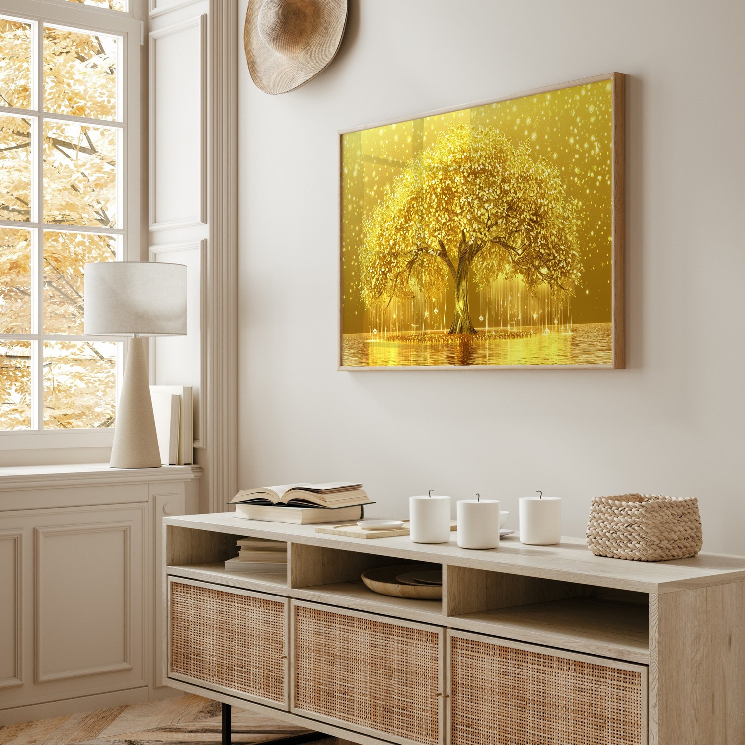 풍요를 불러오는 황금 돈나무 액자