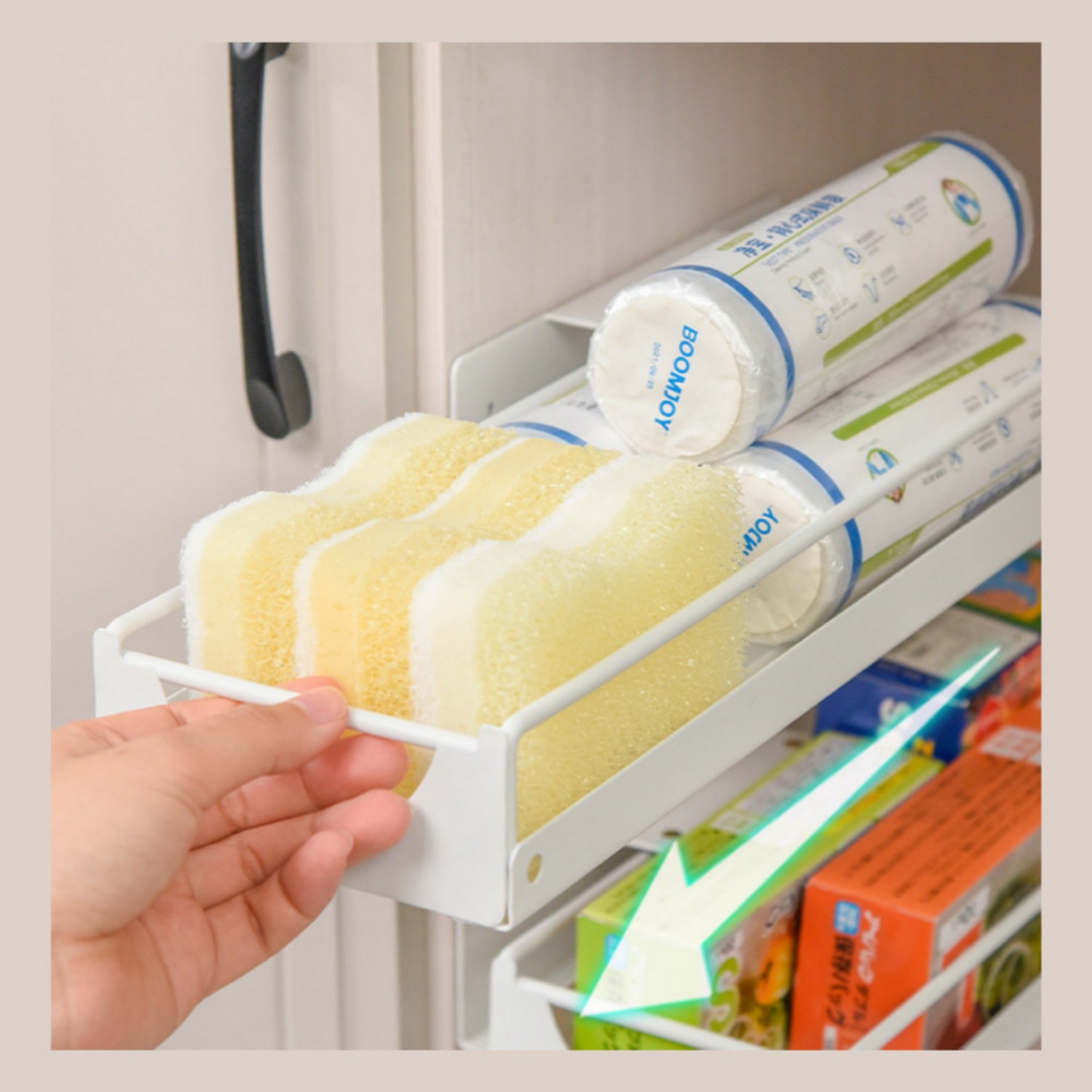 주방 씽크대 슬라이딩 수납선반으로 깔끔한 주방, 효율적인 수납을 한번에!