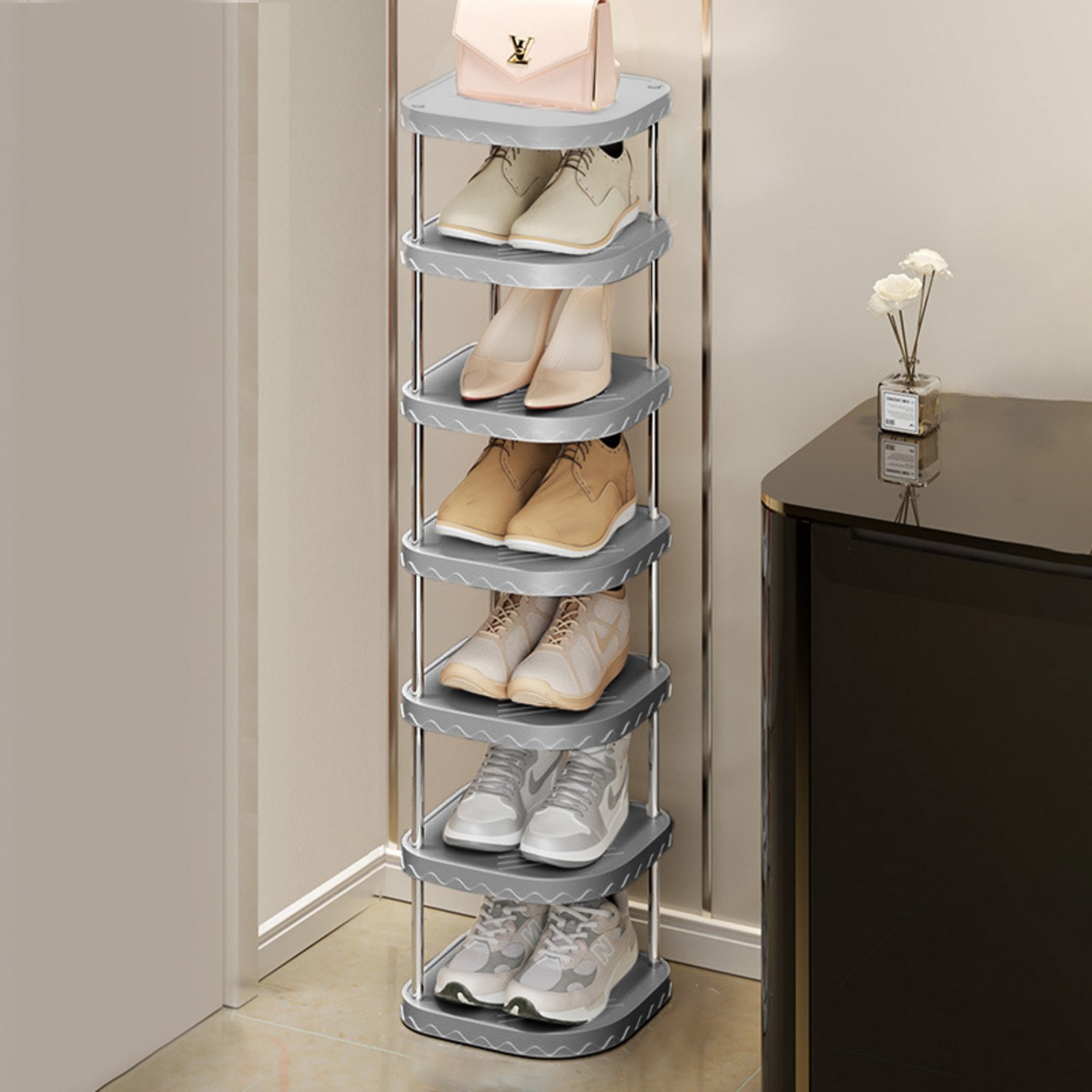 레디박스 공간절약 모던심플 고급 신발정리 신발장, 7단, 그레이, 1개