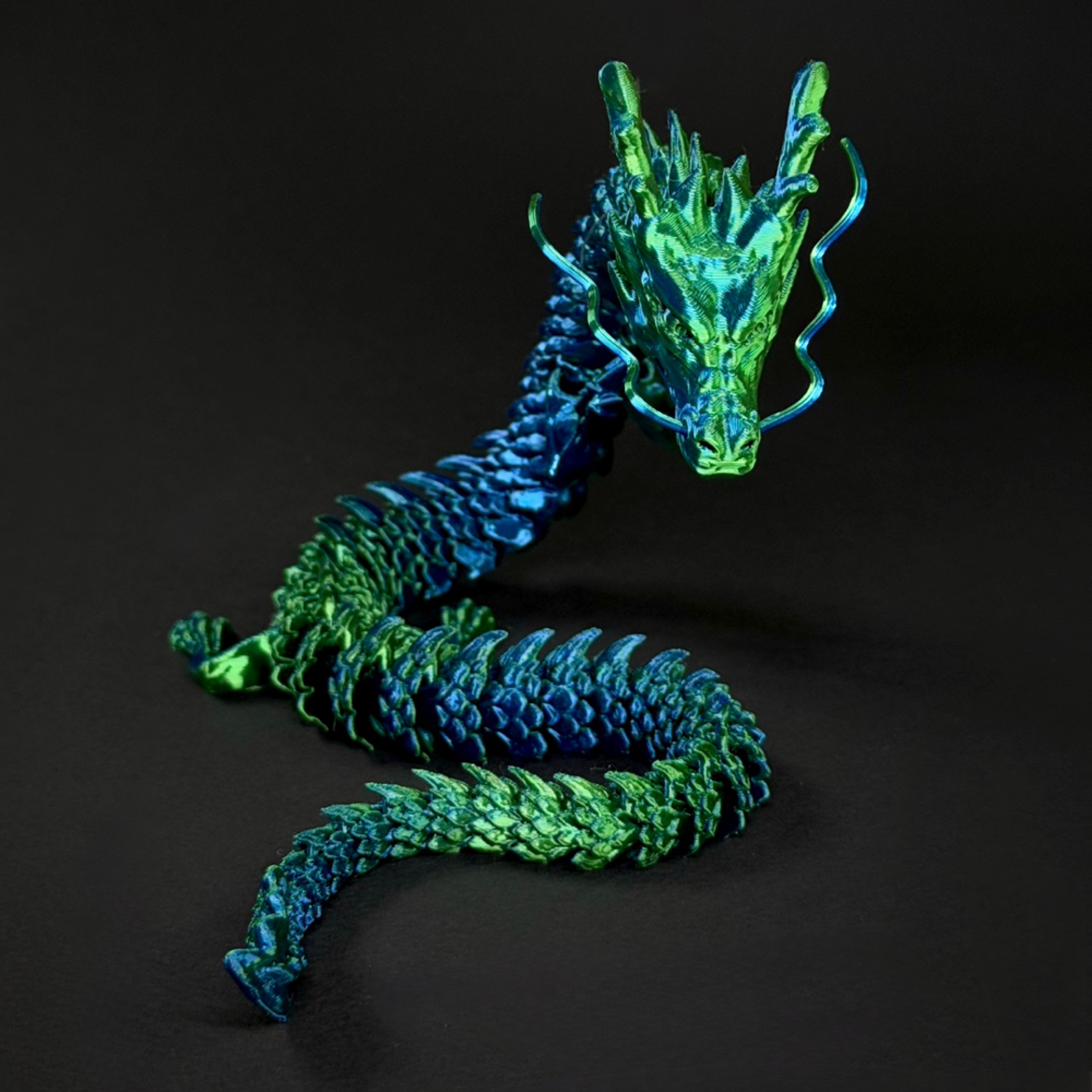 MADE IN KOREA 국내제작 움직이는 피규어 구체 관절 3D프린팅 드래곤 피규어 청룡 45cm, 레이저그린, 1개