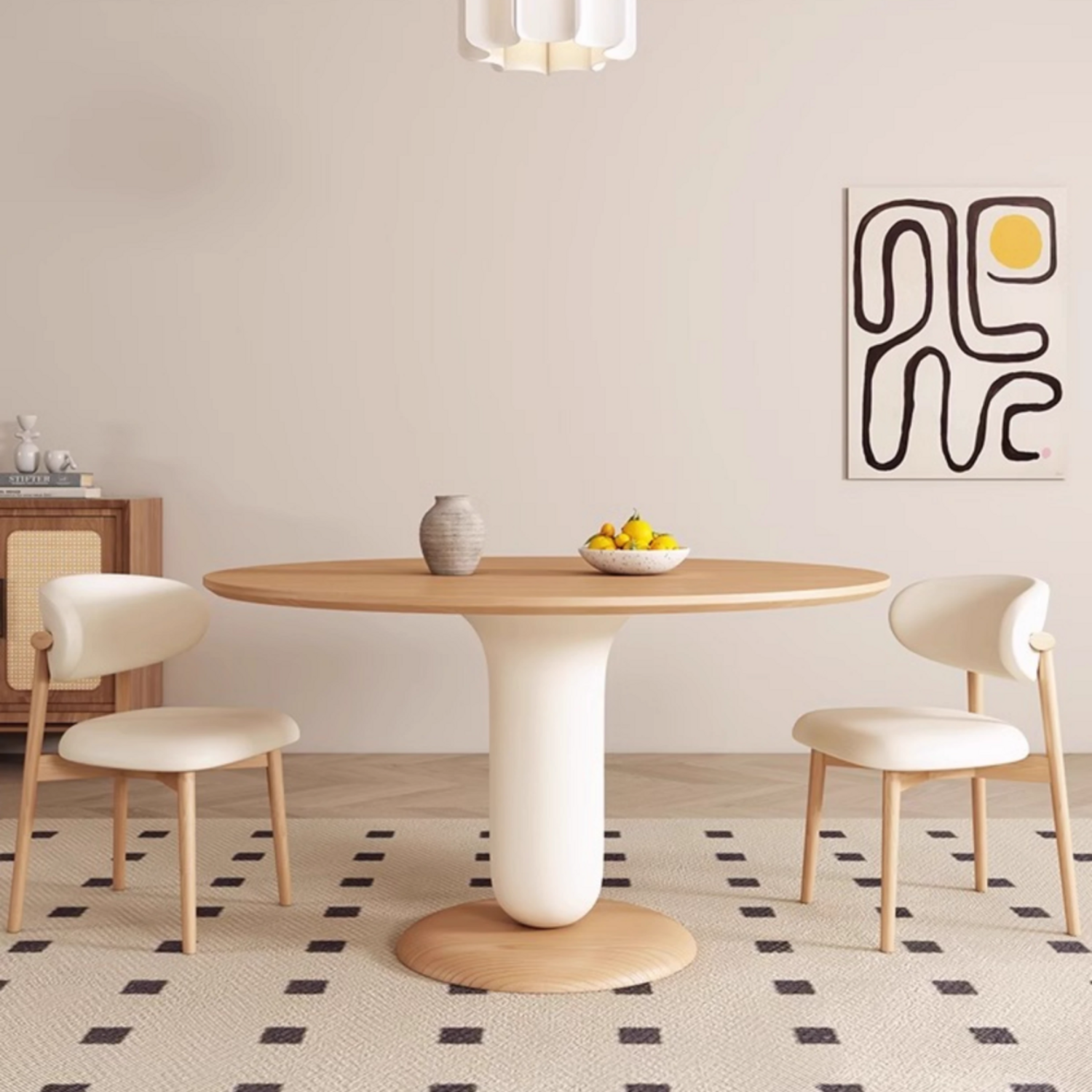 52% 할인의 달콤한 유혹! 우든리빙 원목 원형 테이블