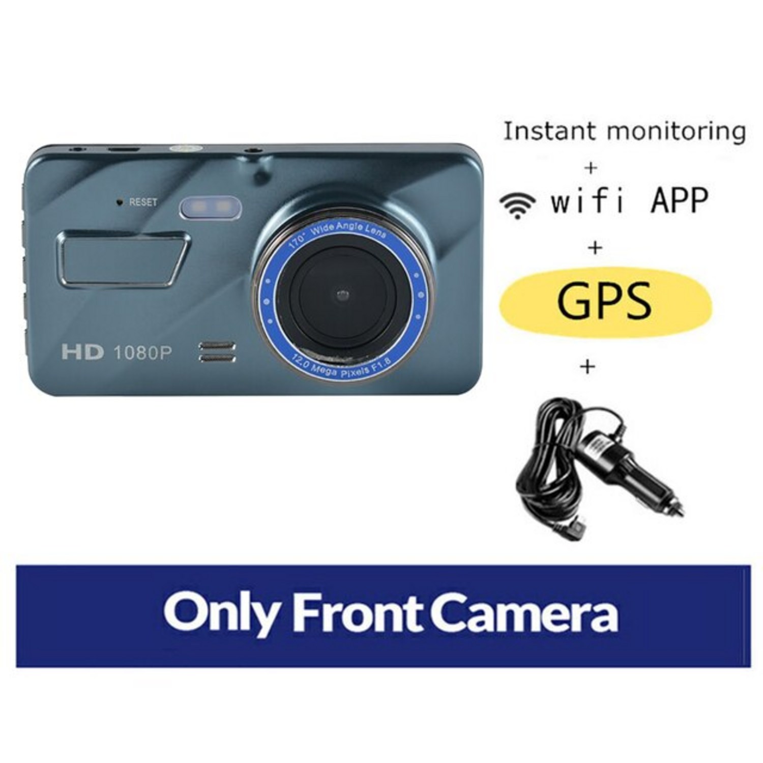 룸미러 블랙박스 대시 캠 자동차 운전 와이파이 풀 1080P 야간 블랙박스 DVR GPS 트래커, 6.DVR No Rear Camera - 16G TF