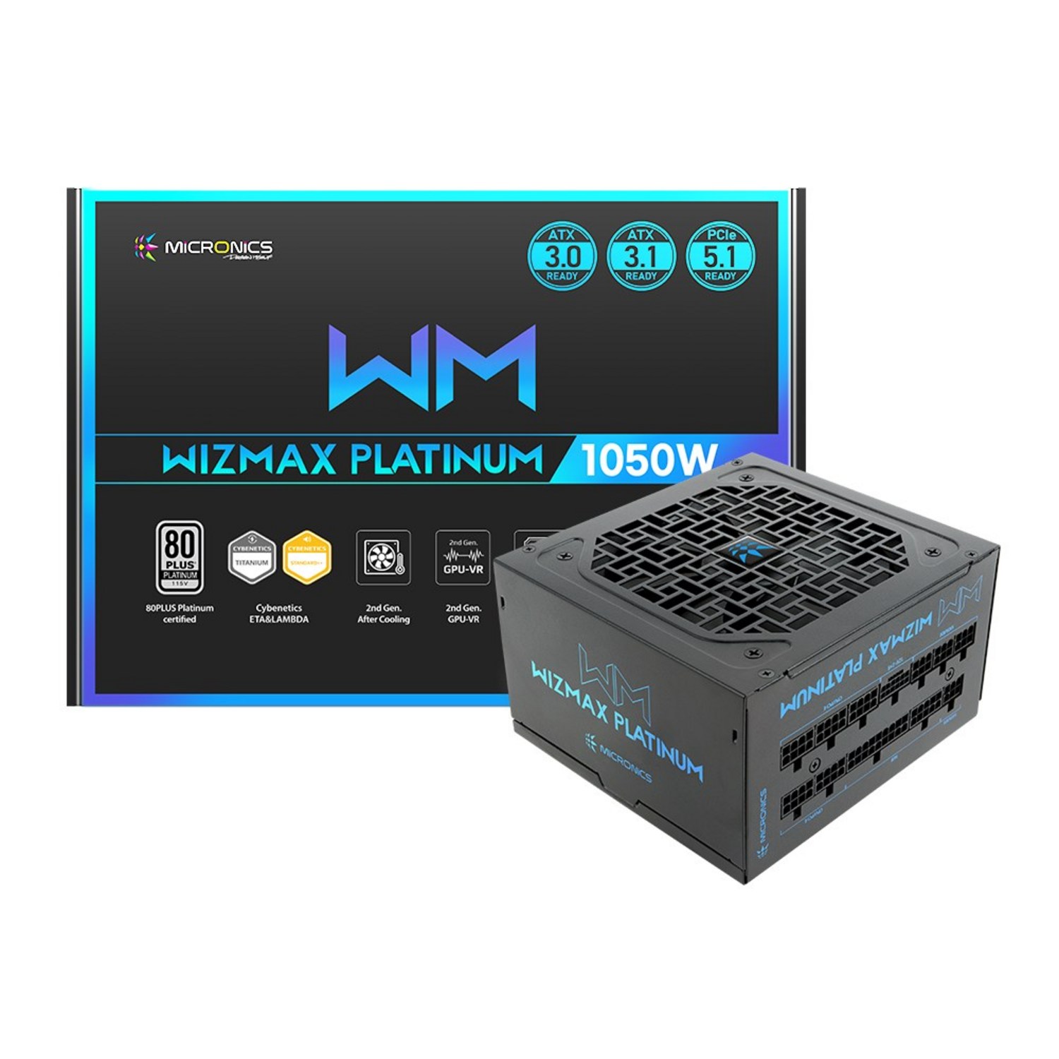 마이크로닉스WIZMAX1050W80PLUS플래티넘풀모듈러ATX3.1파워서플라이