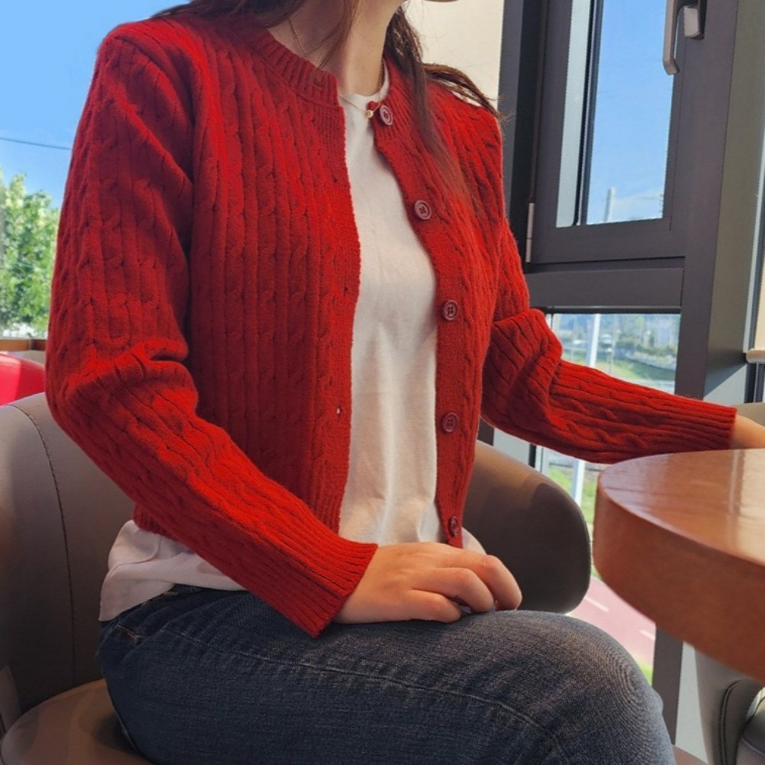 2만원으로 완성하는 봄/가을 스타일, 러벨유 꽈배기 니트 가디건!