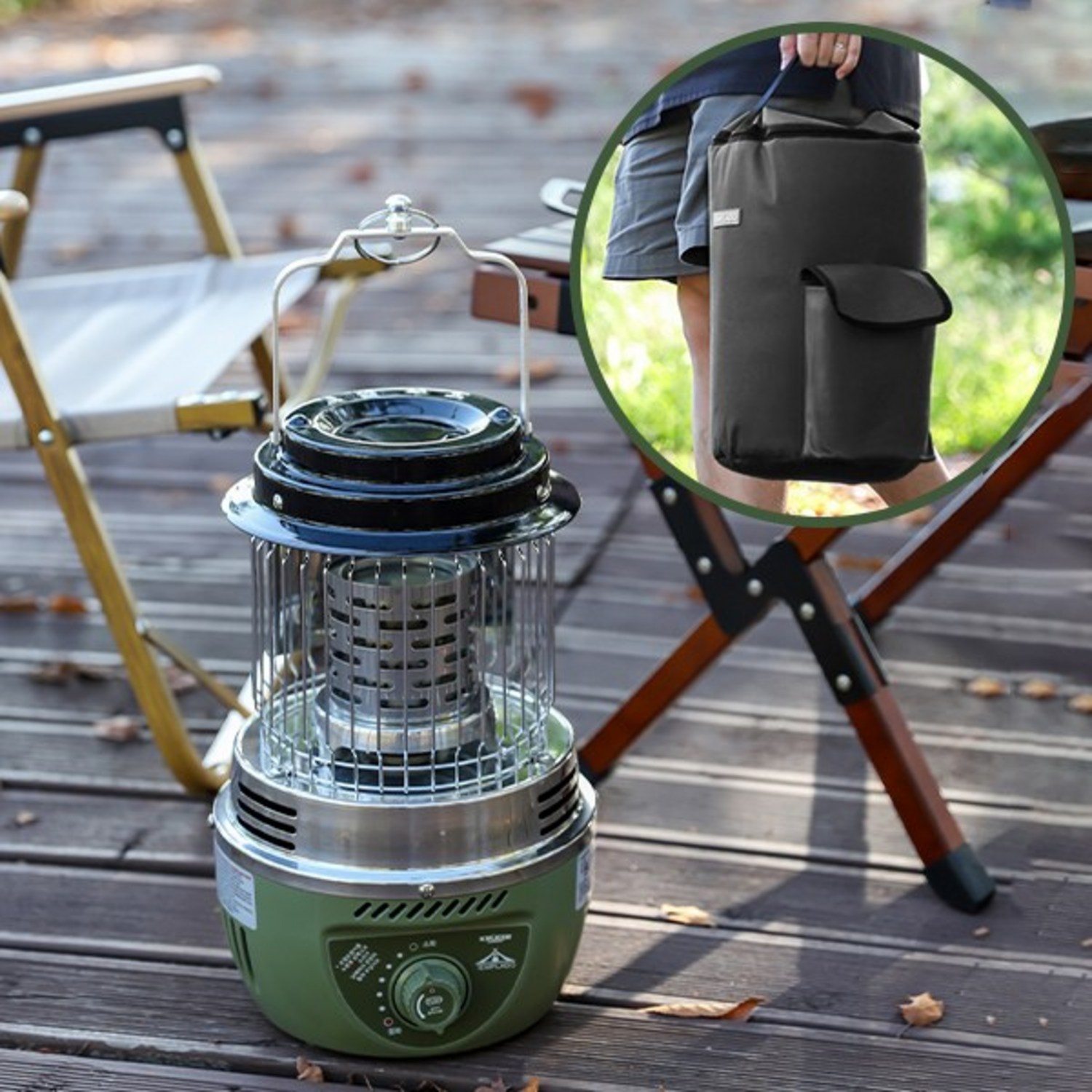 카키 그린의 따스함으로 채우는 아웃도어, 휴앤봇 캠핑 가스히터
