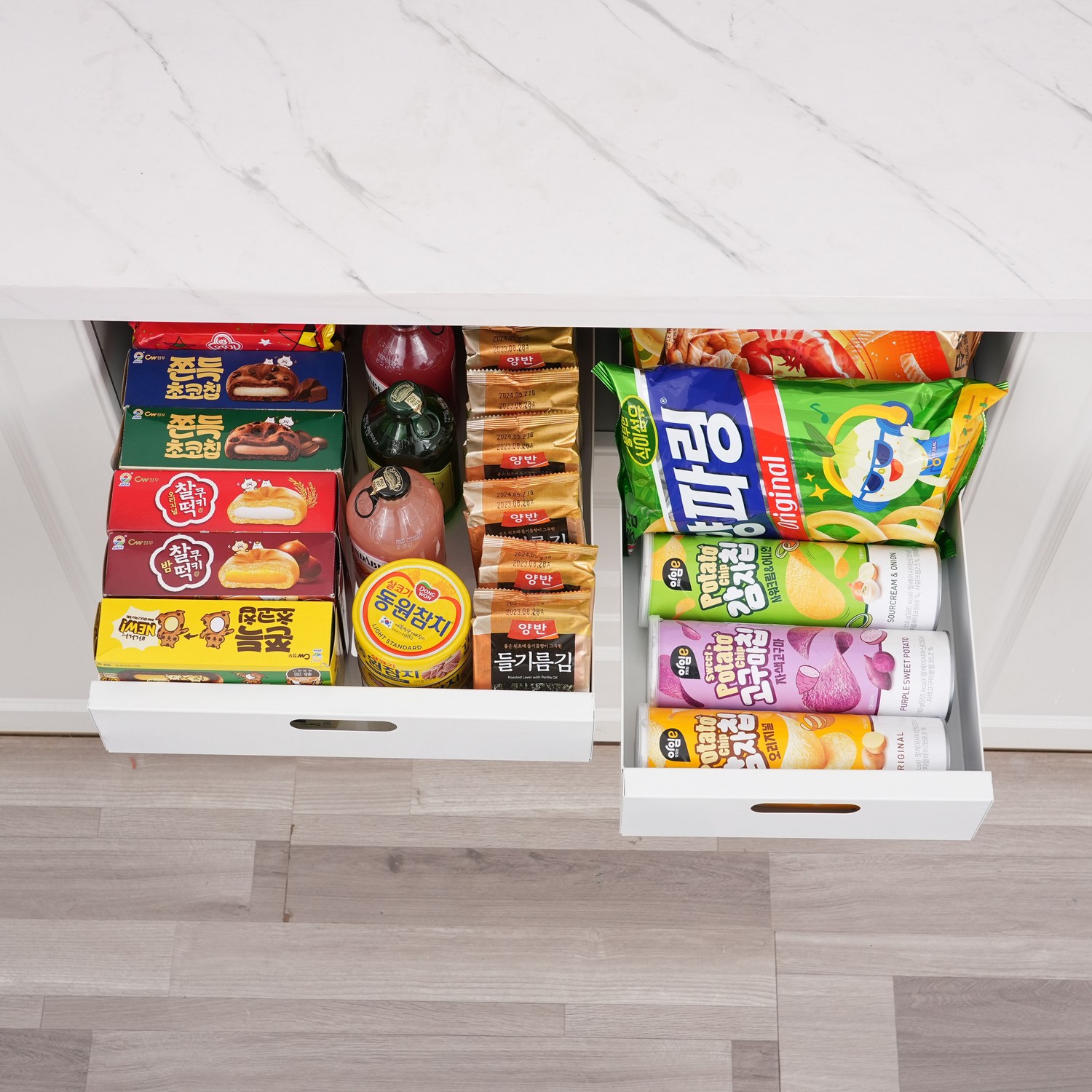 좁은 싱크대 하부장을 효율적으로, 류보브 슬라이딩 선반으로 해결!