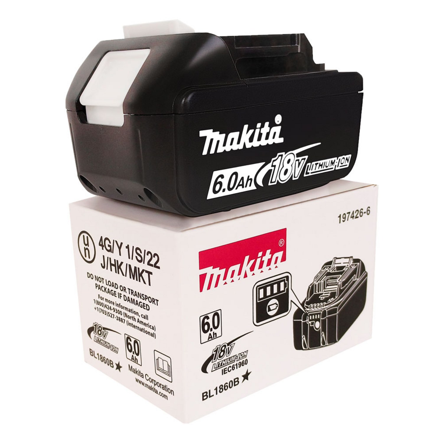 강력한 성능의 마끼타 배터리: BL1860B