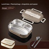 [02] 가열도시락 1000ml Brown × 1개