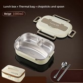 [01] 가열도시락 1000ml Beige × 1개