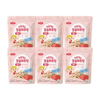 베베스트 칼슘 퍼프링 쌀과자, 딸기, 40g, 6개