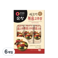 청정원순창 쇠고기볶음 고추장, 60g, 6개