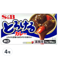 에스비 토로케루 카레 소스믹스 매운맛, 1kg, 4개