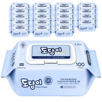 도담이 디럭스 엠보 유아물티슈 캡형 55gsm, 100매, 20팩