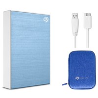 씨게이트 One Touch HDD 외장하드 데이터복구+암호화 기능+파우치+USB케이블, 5TB, 라이트블루