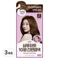 엘라스틴 샴푸하듯 10분 간편 염색제 세트 80g, 자연갈색, 3개