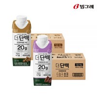 빙그레 더단백 프로틴음료 단백질 드링크 250ml 초코맛 18팩 + 커피맛 18팩, 더단백 밀크티18팩+딸기18팩, 18개