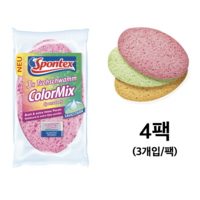 스폰텍스 Spontex ColorMix cloth sponge (3개입/팩), 단일, 4세트