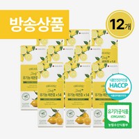 [바이퀸] 1일1레몬 데일리 유기농 레몬즙 스틱 100%리얼착즙 하이볼 레몬수, 12개, 280g