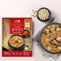 국산콩 100% 지리산 우거지 청국장 찌개 간편식 완제품 밀키트 3팩 5팩, 2250g, 4개