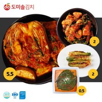 [도미솔김치] 도미솔 김치 4종 총10kg (포기김치 5.5kg + 총각김치2kg + 통, 상세 설명 참조, 상세 설명 참조