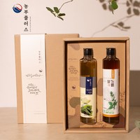 [농부플러스 선물세트] 국산 생들기름 들기름 참기름 식초 혼합 2병 선물세트 300ml (교차선택가능), 6) 저온착유 들기름+다시마식초, 1개