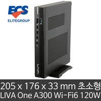 ECS LIVA One A300 Wi-Fi6 120W (CPU/램/HDD/SSD 미포함) AMD 세잔 CPU 지원/모니터 3대 출력/두께 3.3cm 초소형 미니 베어본 PC