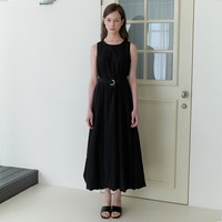 카인더베이비 french semi balloon dress - black